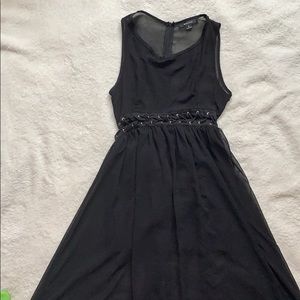 Black Sheer Dress with Accented Waist